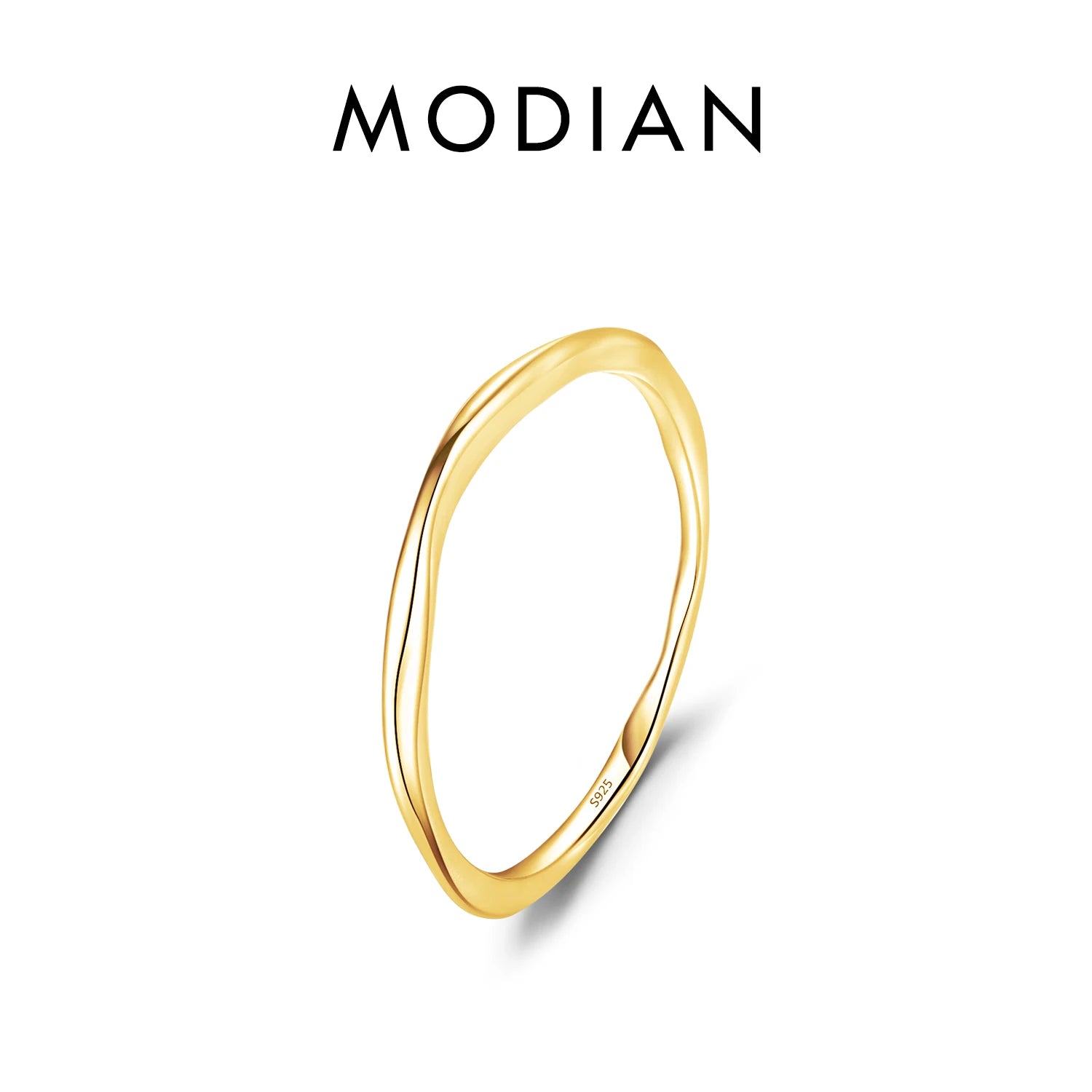 Sterling Silver Stackable Ring Classic Wave Geometric