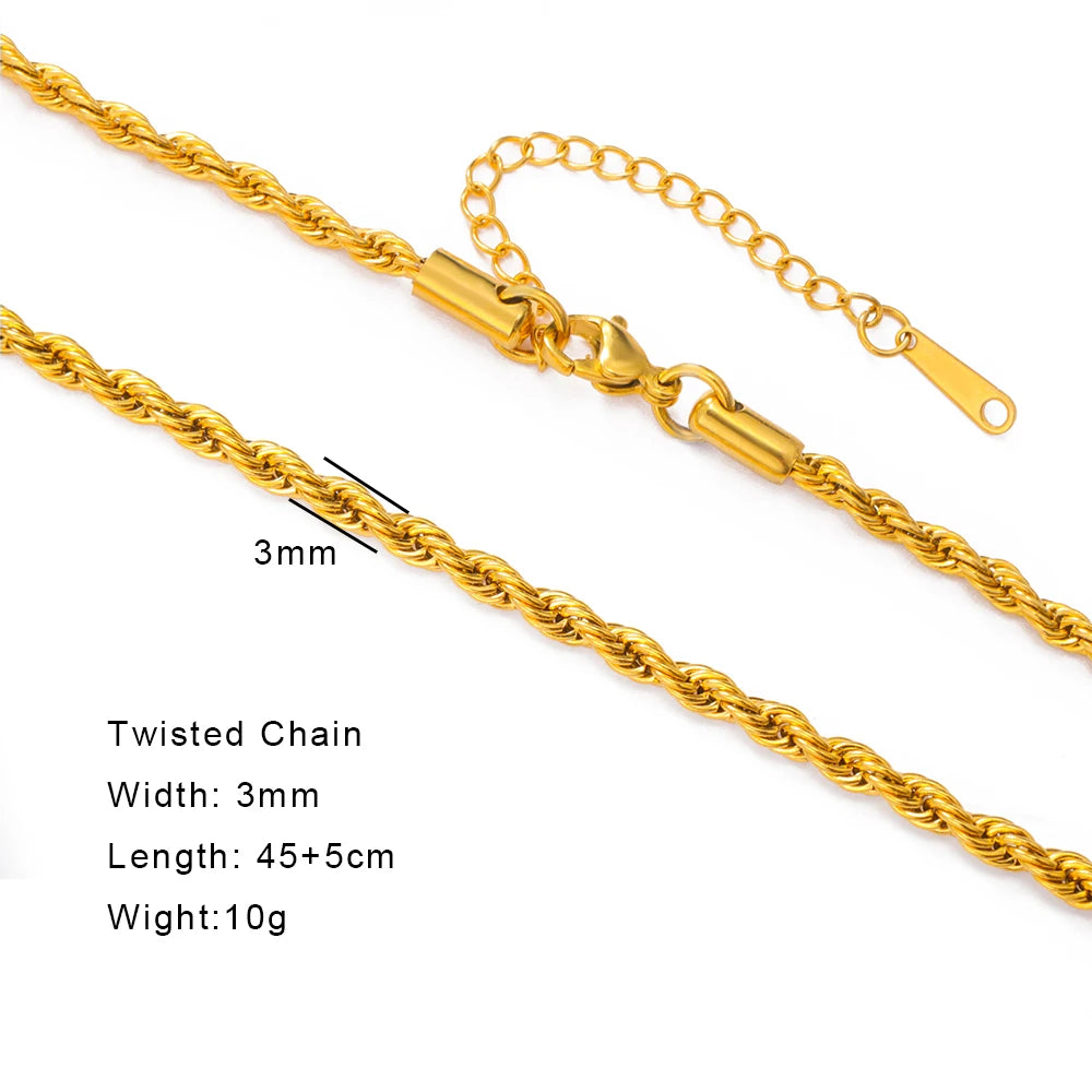 Gold Color Chain Necklace Women Minimalist Cuban Paperclip