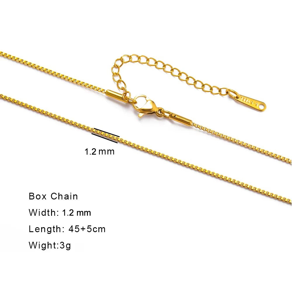 Gold Color Chain Necklace Women Minimalist Cuban Paperclip