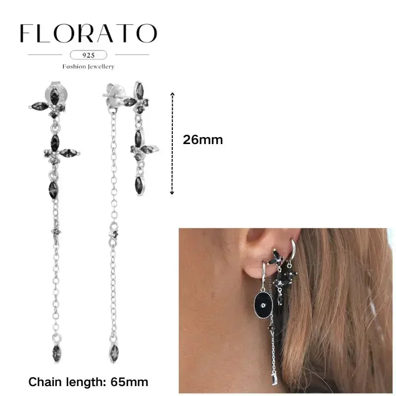 Earrings Chain Tassel Pendant Zircon