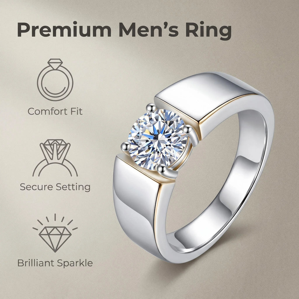 Moissanite Ring For Women 925 Silver Stone