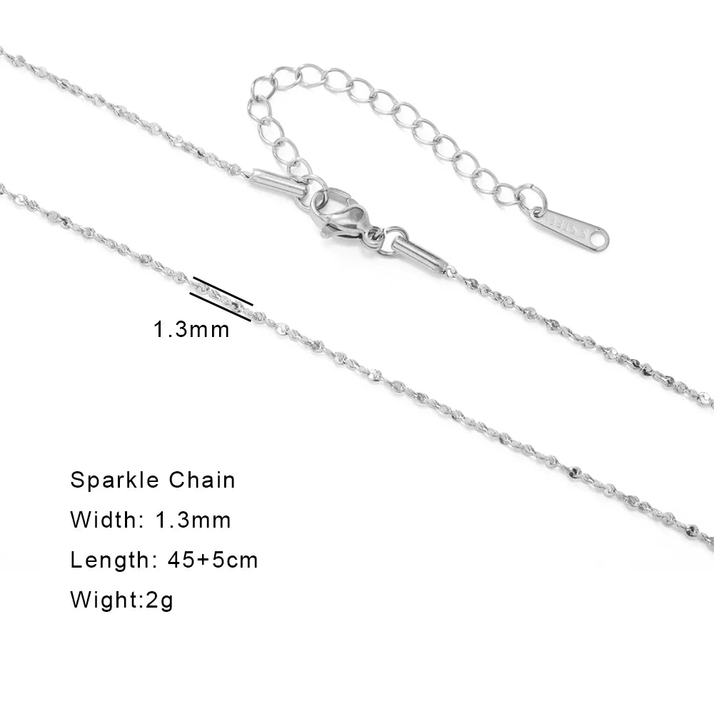 Gold Color Chain Necklace Women Minimalist Cuban Paperclip
