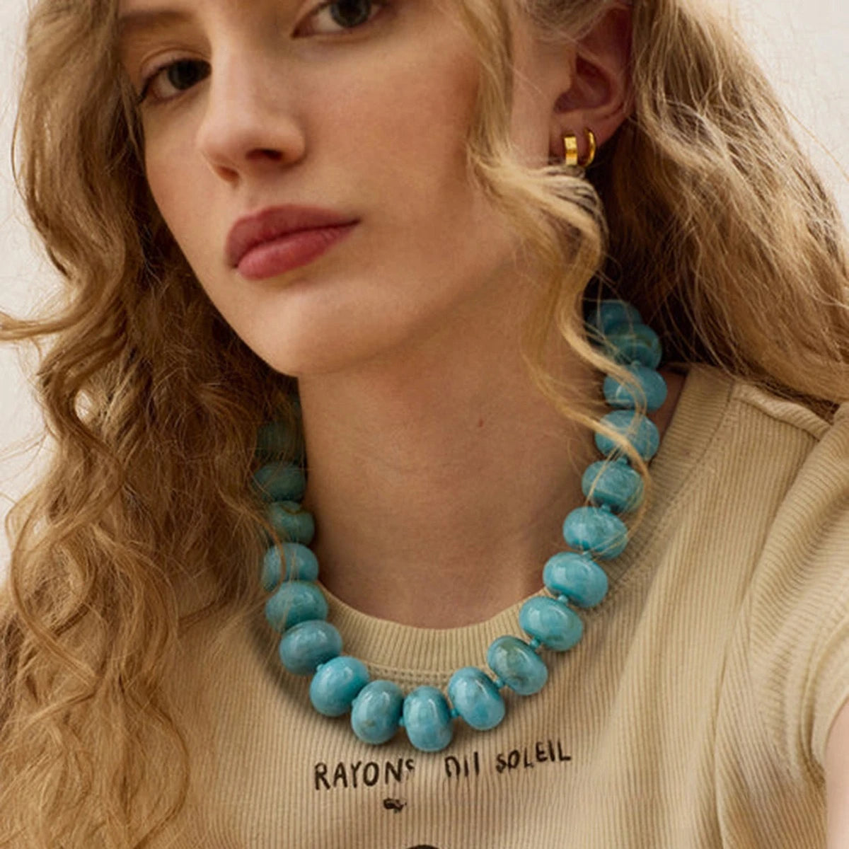 Bohemian Fashion Casual Dopamine Resin Bead Necklace Charms Chunky