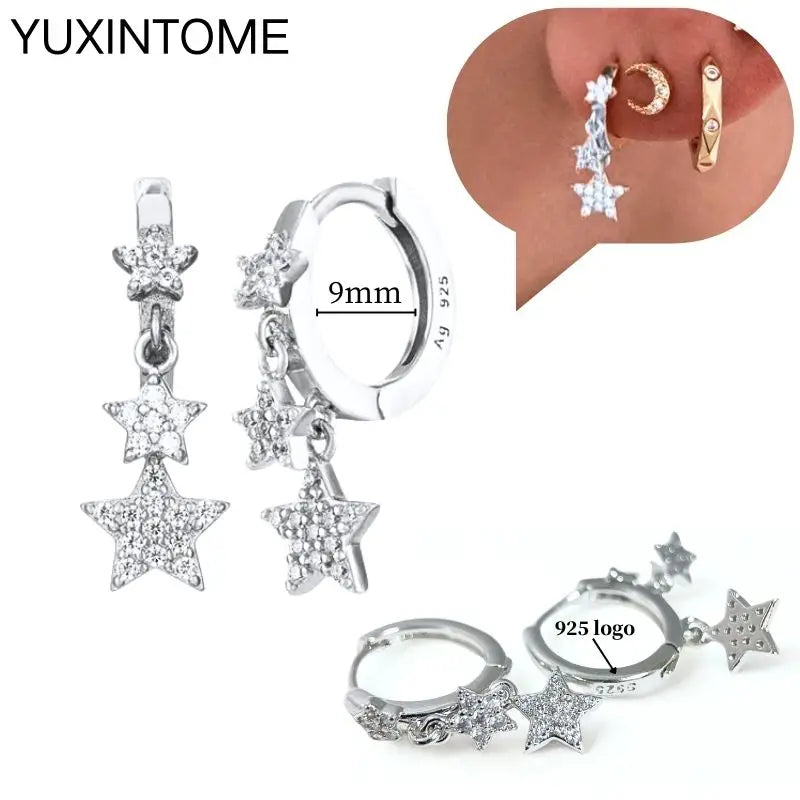 Sterling Silver White Crystal Earrings