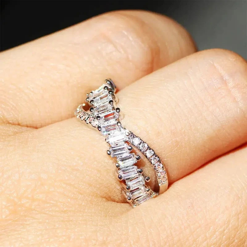 Cross Shape Full Paved Dazzling CZ Stone Exquisite Versatile