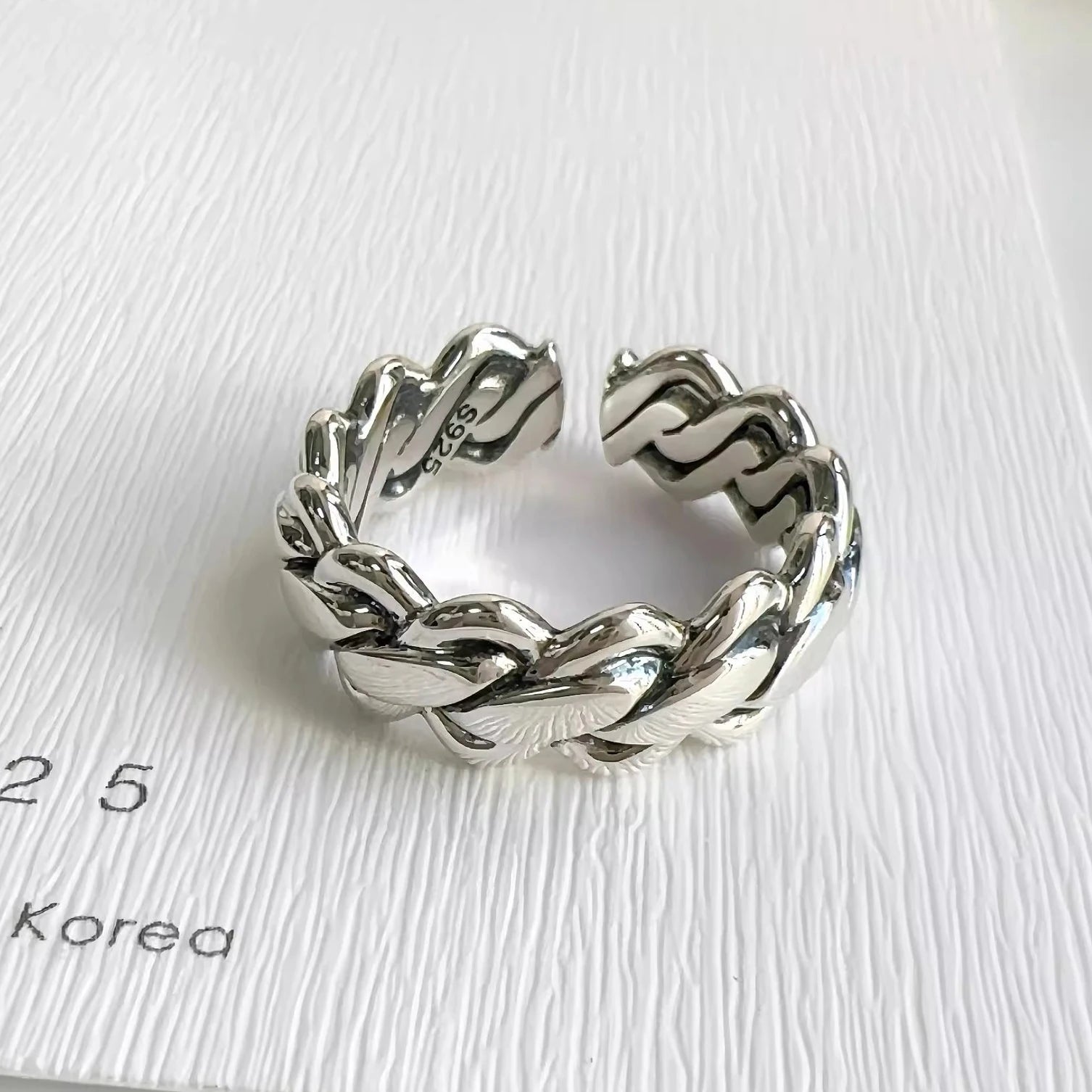925 Sterling Silver Irregular Ring for Women Geometry Versatile Minimalism