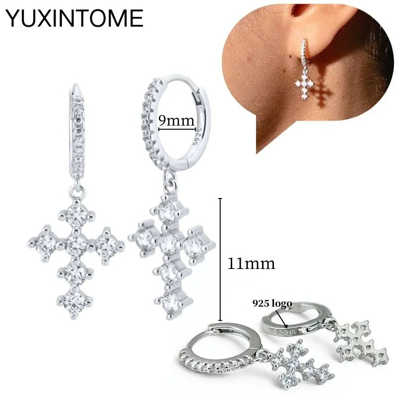 Sterling Silver White Crystal Earrings