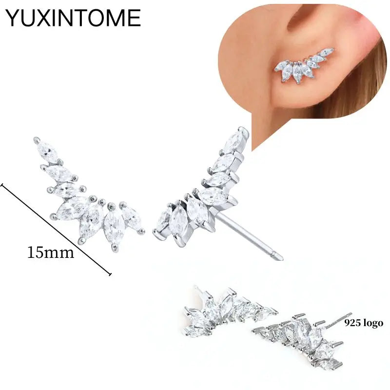 Sterling Silver White Crystal Earrings