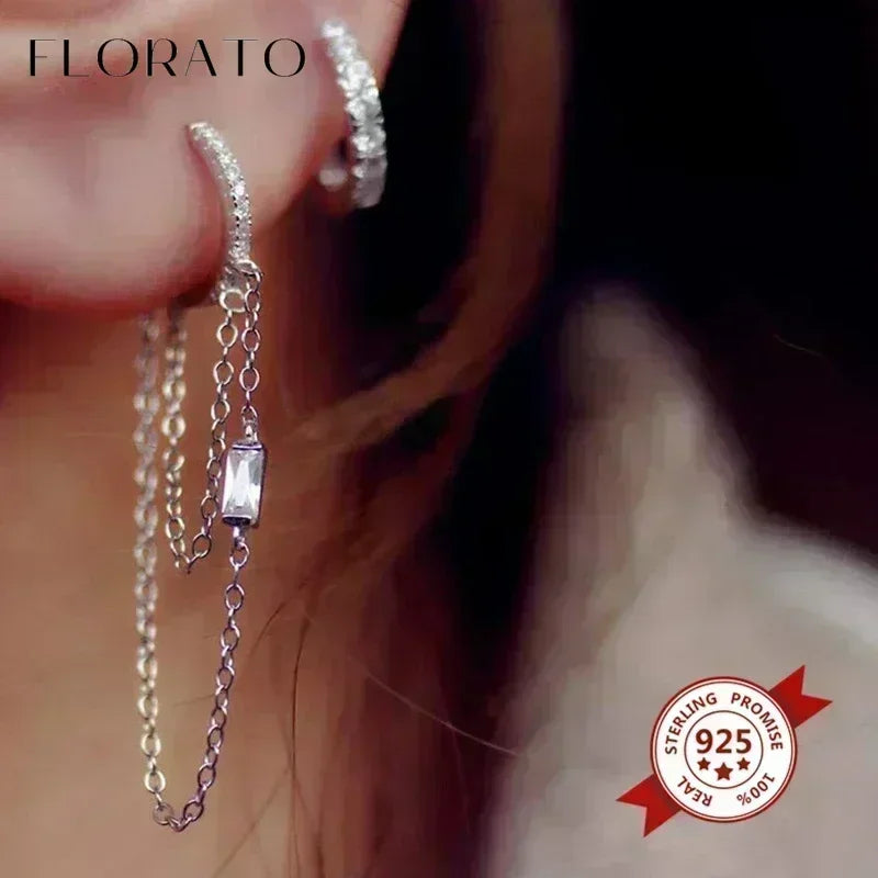Earrings Chain Tassel Pendant Zircon