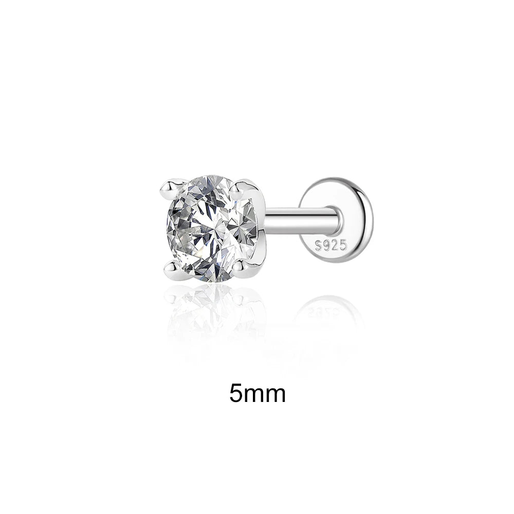 0.5-1.2 Carat D Color Moissanite Ear Stud Earrings For Women 925 Sterling Silver Sparkling