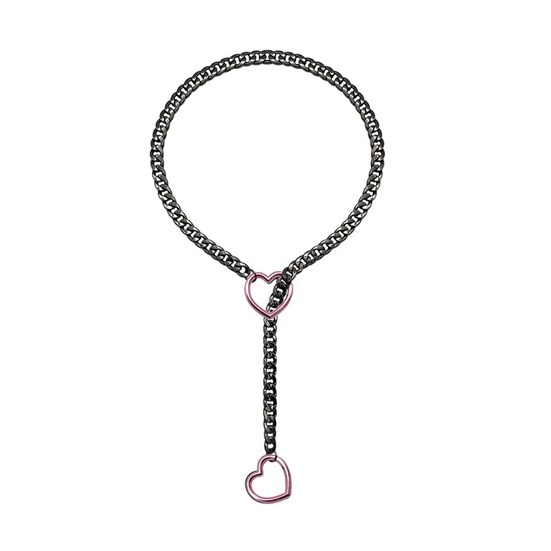 Heart O-ring Slip Chain For Women Y-Necklace