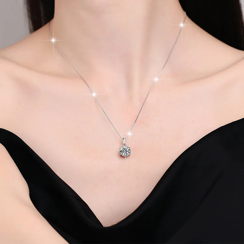 1Carat Genuine Moissanite Pendant Necklace