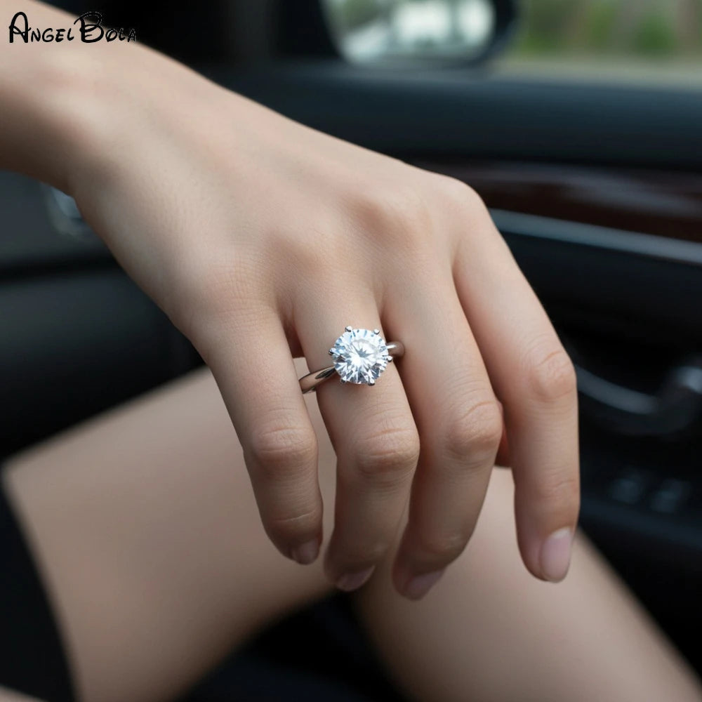 Classic D Moissanite Six Claw Ring S925 Sterling Silver