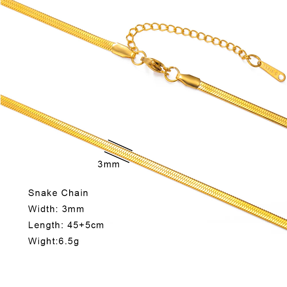 Gold Color Chain Necklace Women Minimalist Cuban Paperclip