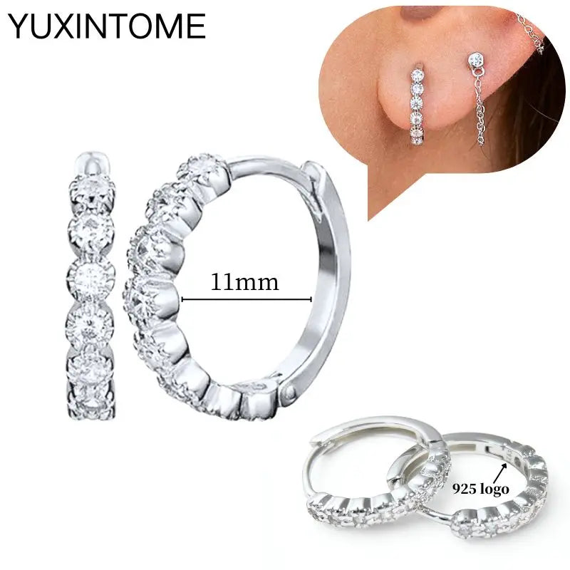 Sterling Silver White Crystal Earrings