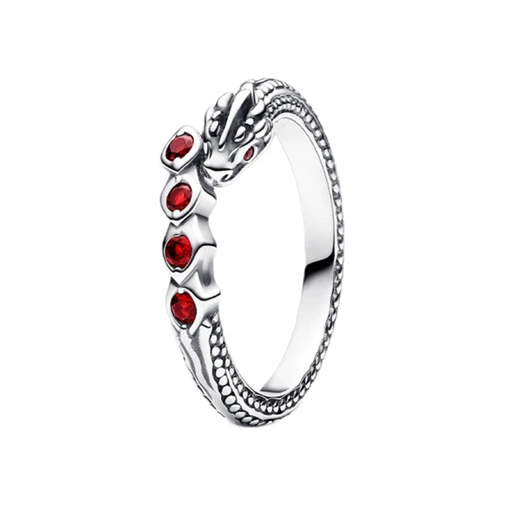 925 Sterling Silver Red Luminous firefly Heart Stone Snowflake Daisy