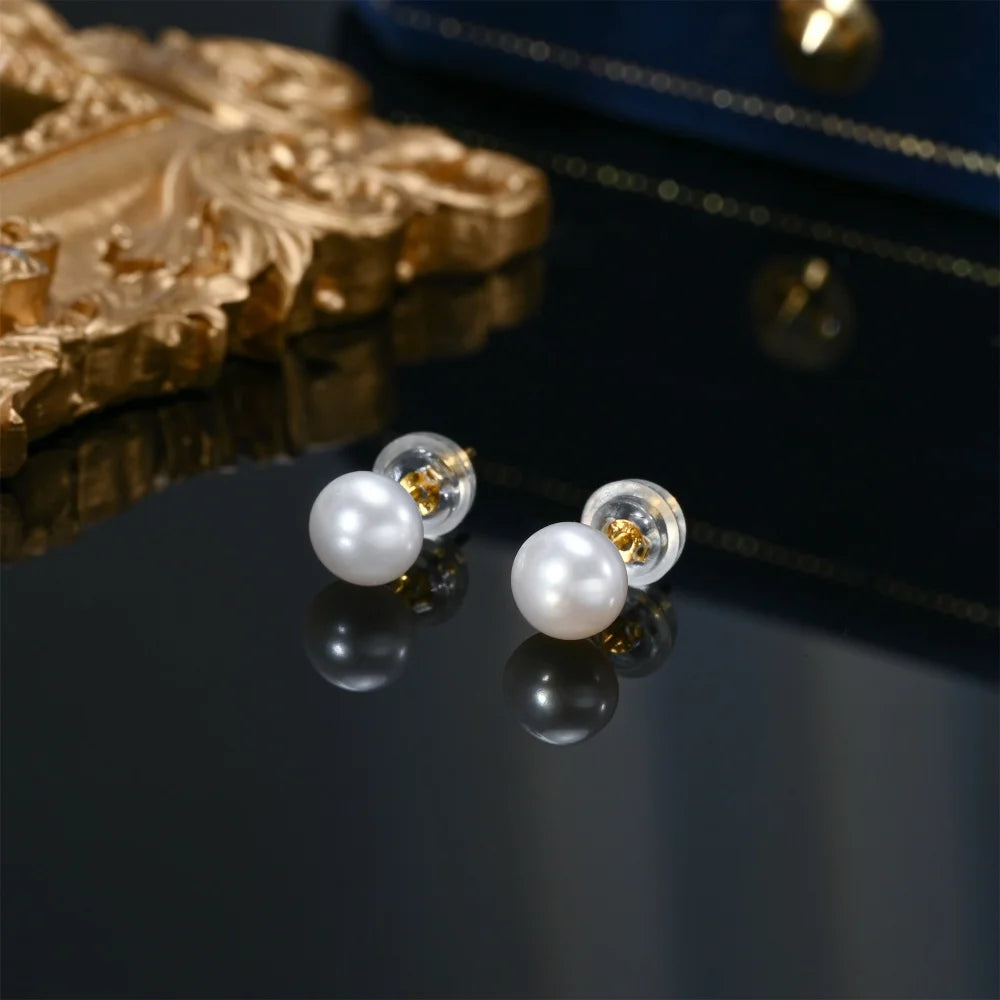 925 Sterling Sliver Earring Cultured White Pearl