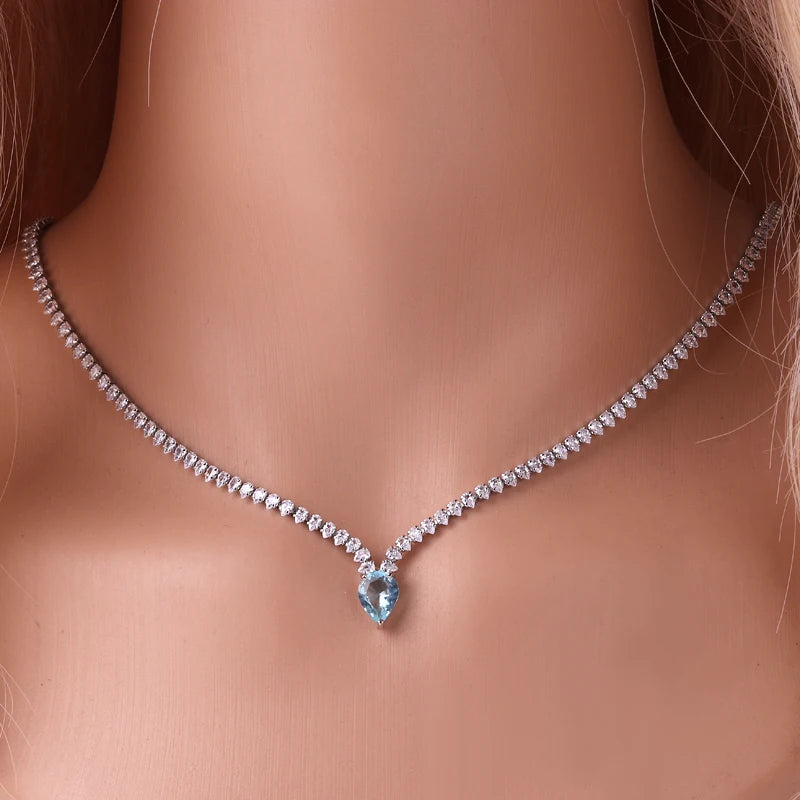 High Quality Iced Out Chain Water Drop Cubic Zirconia