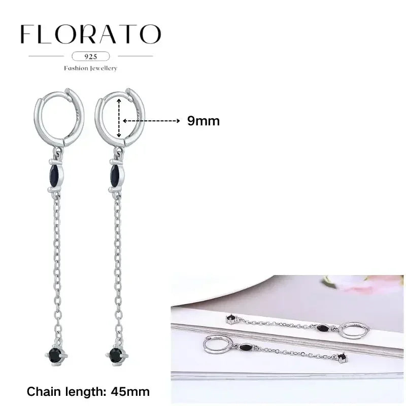 Earrings Chain Tassel Pendant Zircon