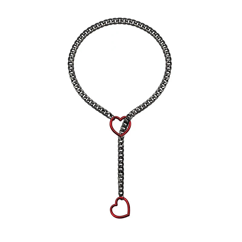 Heart O-ring Slip Chain For Women Y-Necklace
