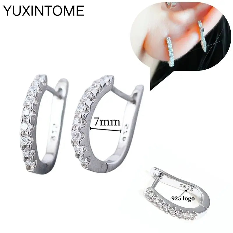 Sterling Silver White Crystal Earrings