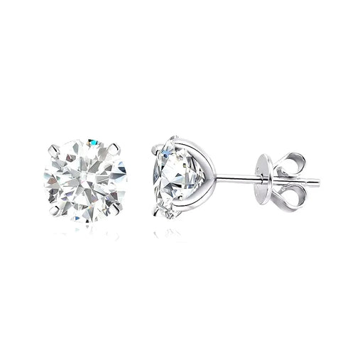 0.2-3CT Moissanite Stud Earrings For Women Rose Gold Tone Plated Solid 925 Sterling Silver Sparkling Lab Created Diamond