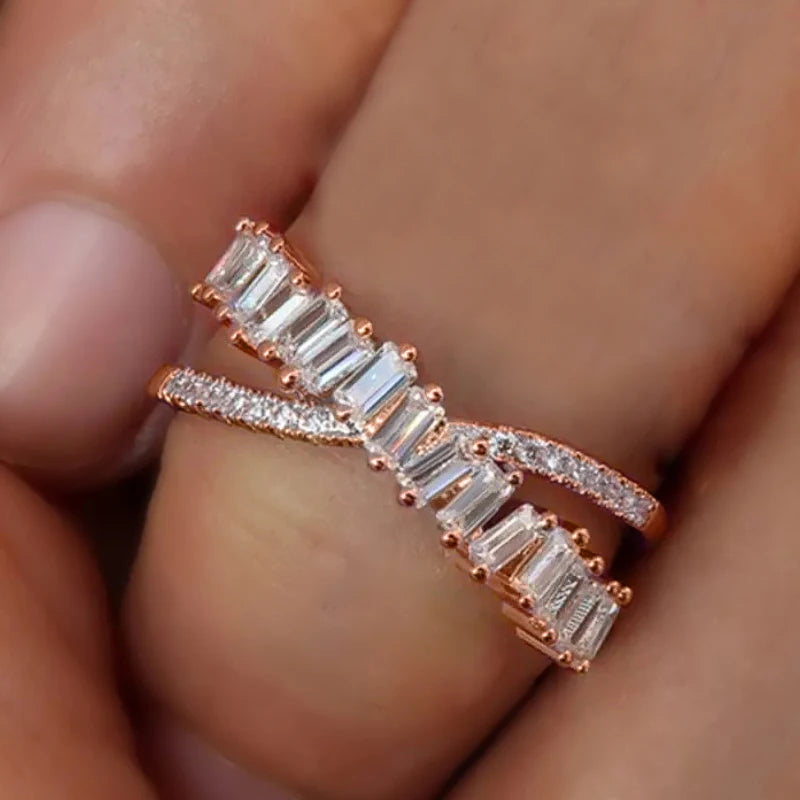 Cross Shape Full Paved Dazzling CZ Stone Exquisite Versatile