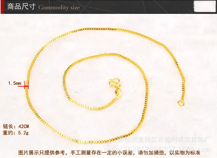 Necklace 24K Gold - Shiny links,