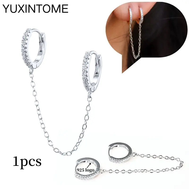 Sterling Silver White Crystal Earrings