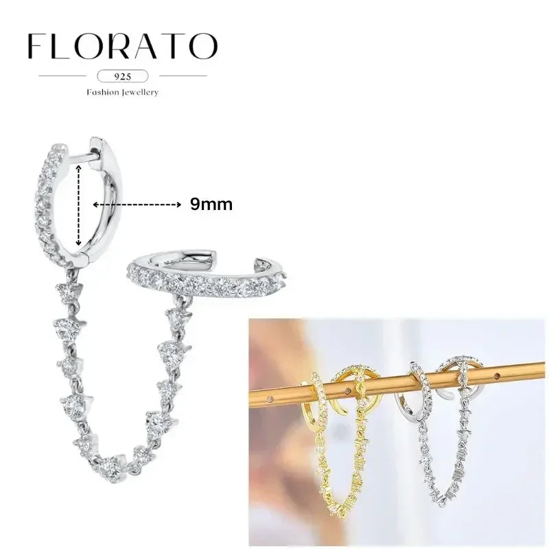 Earrings Chain Tassel Pendant Zircon