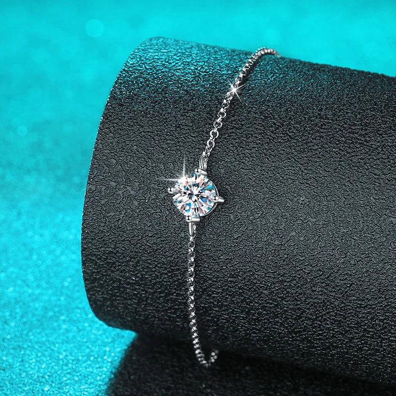 Zircon/moissanite Bracelets for Women Classic Adjustable Chain Lab Diamond 100% 925 Sterling Silver Jewelry
