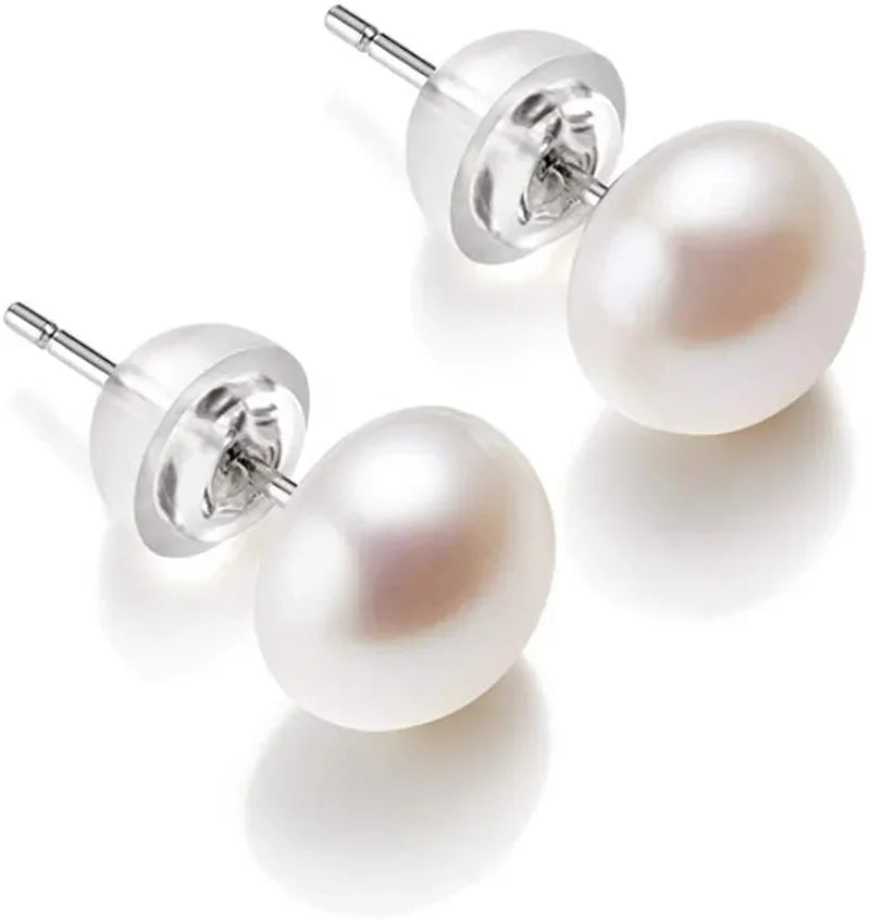 925 Sterling Sliver Earring Cultured White Pearl