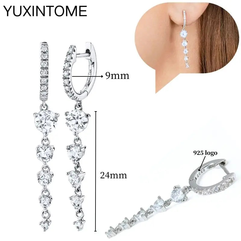 Sterling Silver White Crystal Earrings