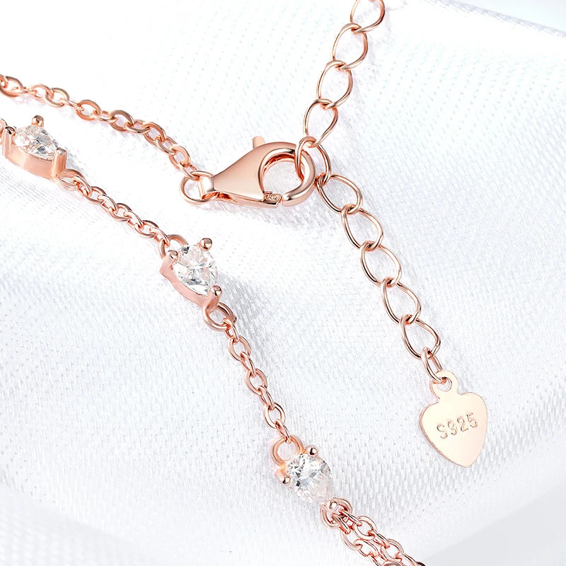 Moissanite Luxury Chain Lab Diamond S925 Sterling Silver Plated 18K Jewelry
