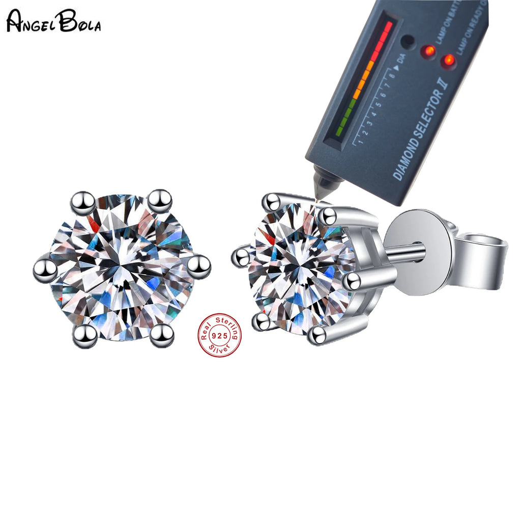 Angel S925 Sterling Silver D Color Moissanite Earrings