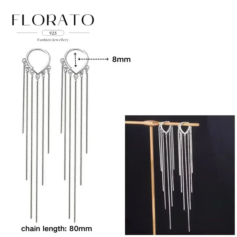 Earrings Chain Tassel Pendant Zircon