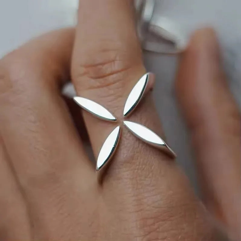 925 Sterling Silver Irregular Ring for Women Geometry Versatile Minimalism