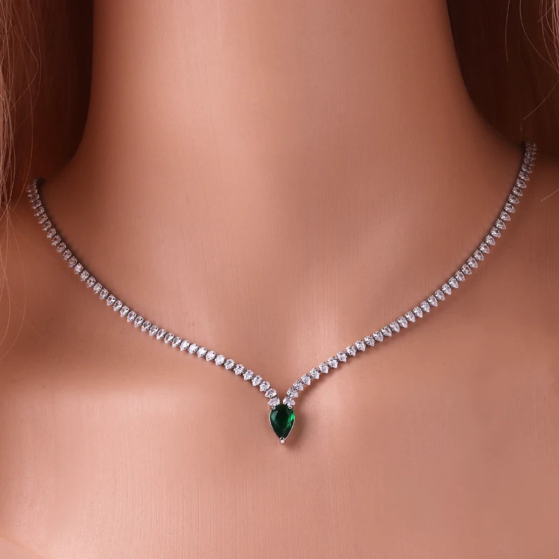 High Quality Iced Out Chain Water Drop Cubic Zirconia