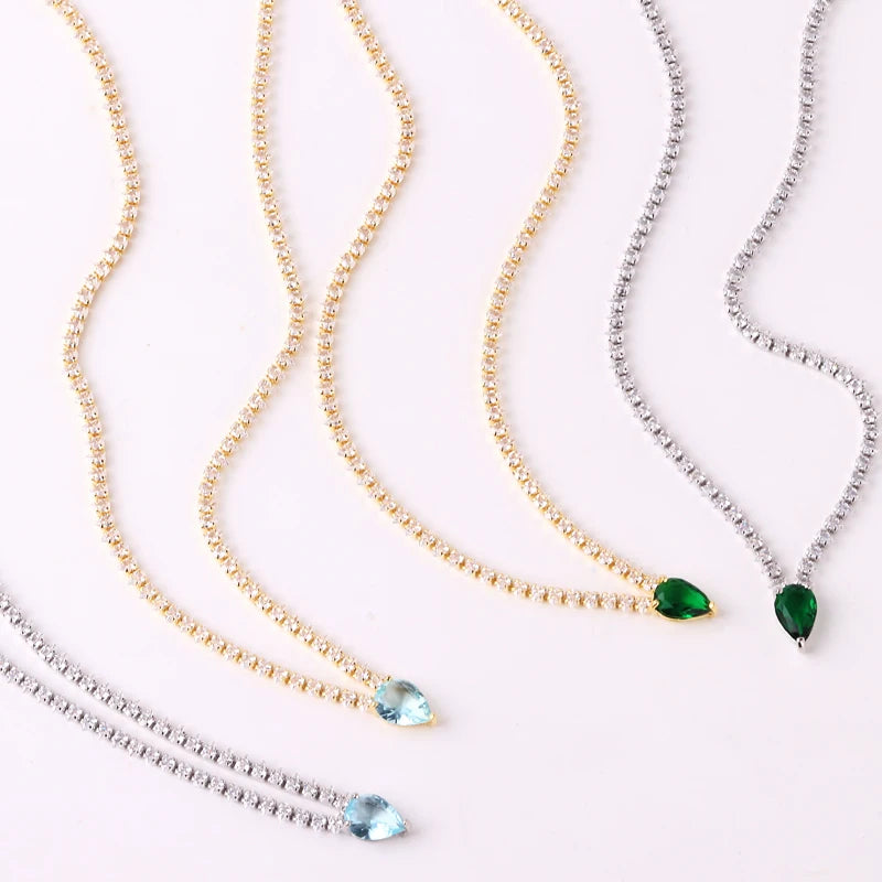 High Quality Iced Out Chain Water Drop Cubic Zirconia