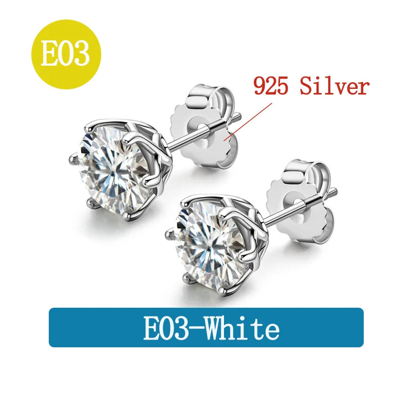 Various Styles Moissanite Earring for Women Original 925 Sterling Silver Jewelry Eye-catching Women's Moissanite Diamond Earring