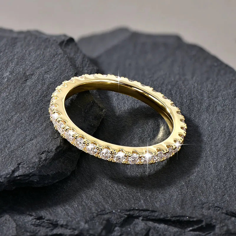 14k Gold Filled Lab Created 2mm Moissanite Eternity Ring