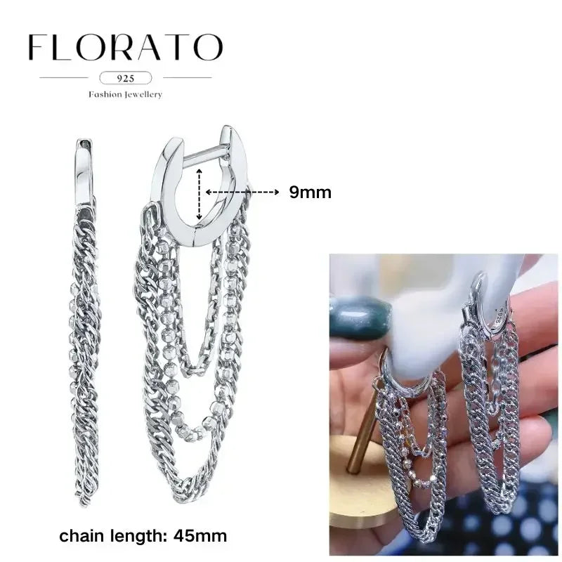 Earrings Chain Tassel Pendant Zircon
