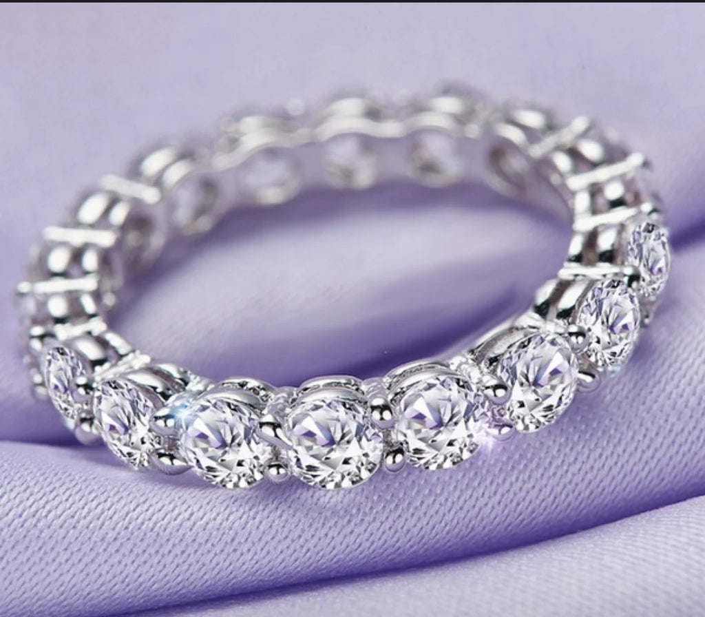 Luxury 925 Sterling SILVER Oval Square Simulated Diamond Rings