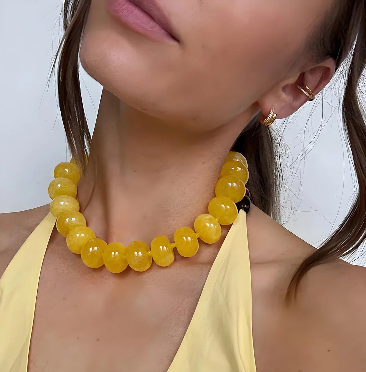 Bohemian Fashion Casual Dopamine Resin Bead Necklace Charms Chunky