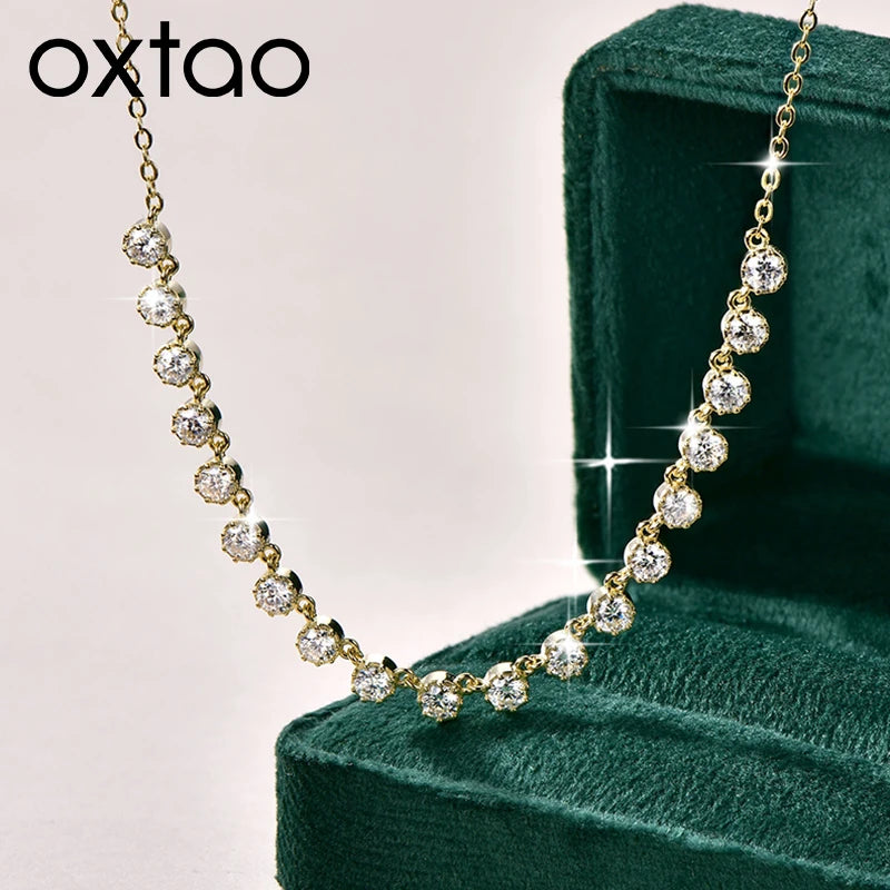 14K Gold Filled 3mm Moissanite Bubble-Style Necklace with Certified