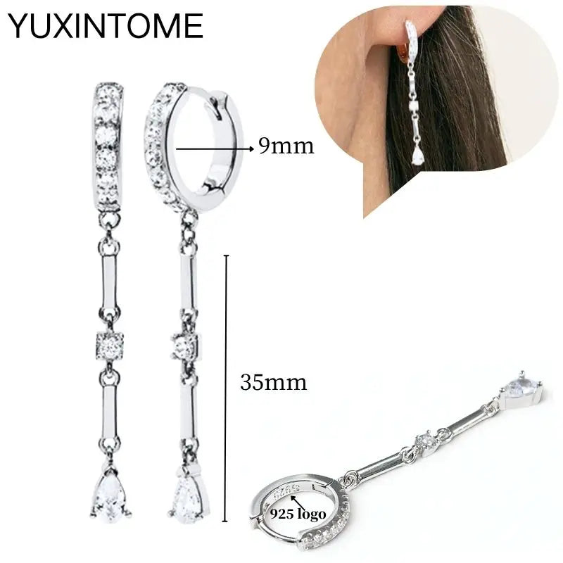 Sterling Silver White Crystal Earrings