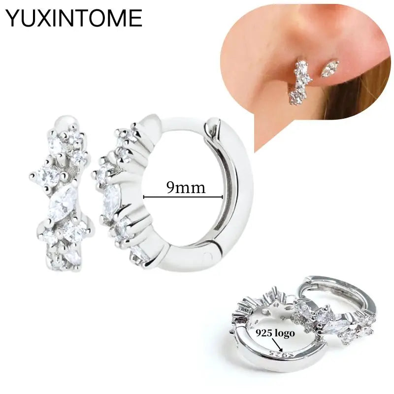 Sterling Silver White Crystal Earrings