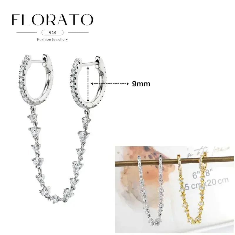 Earrings Chain Tassel Pendant Zircon