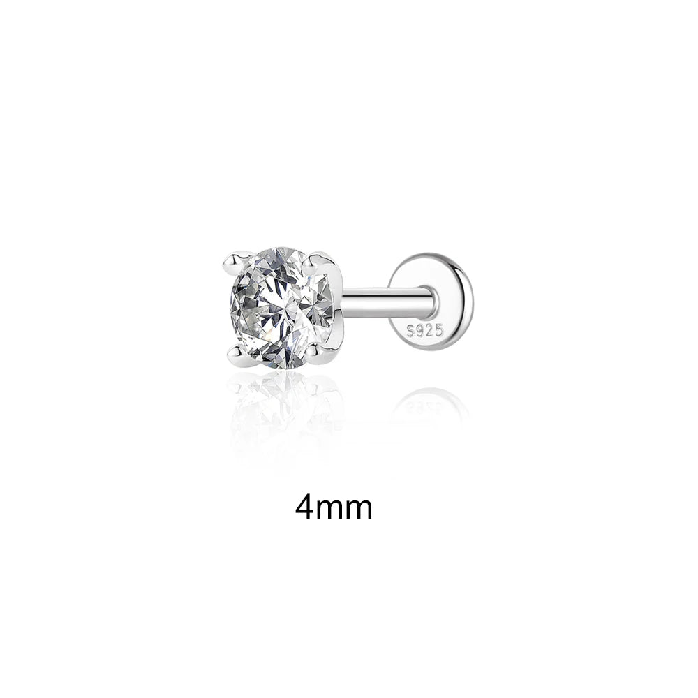0.5-1.2 Carat D Color Moissanite Ear Stud Earrings For Women 925 Sterling Silver Sparkling