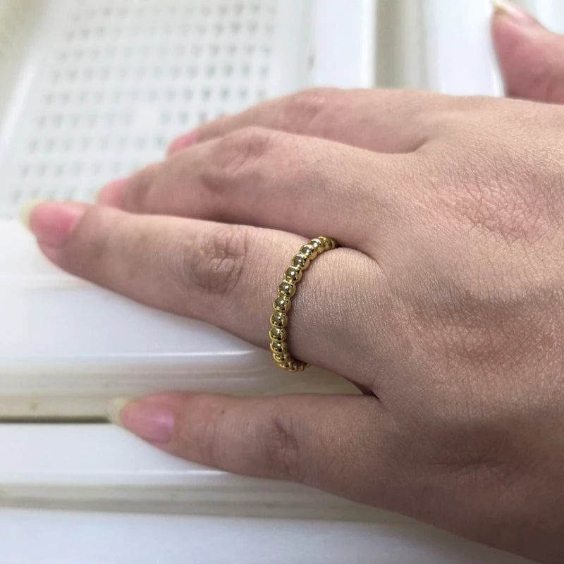 Gold Color Beads Ring For Women